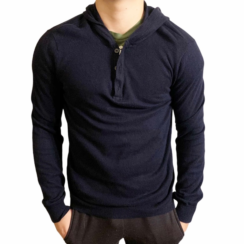 Vince Navy Sweater Hoodie Size Small Quarter Zip